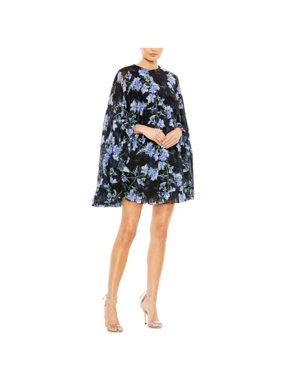NWT Ieena for Mac Duggal 56028 High Neck Cape Mini Dress Size 2